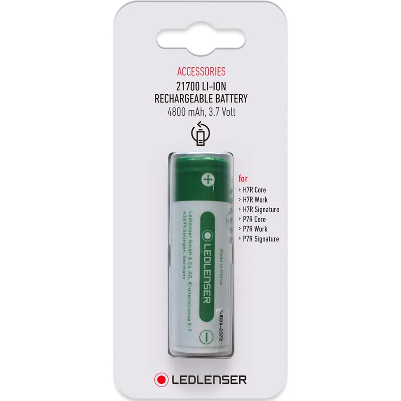 Expressversand Ledlenser 21700 Lithium-Ionen Rechargeable Battery 3,7 V / 4800 mAh - Ersatzbatterie