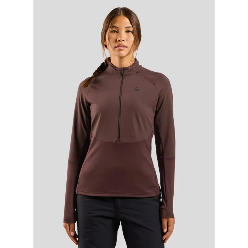 Nur Heute Odlo - Descent Ceramiwarm Mid Layer mit Halbreissverschluss - Fudge - Damen-- Gr.: M