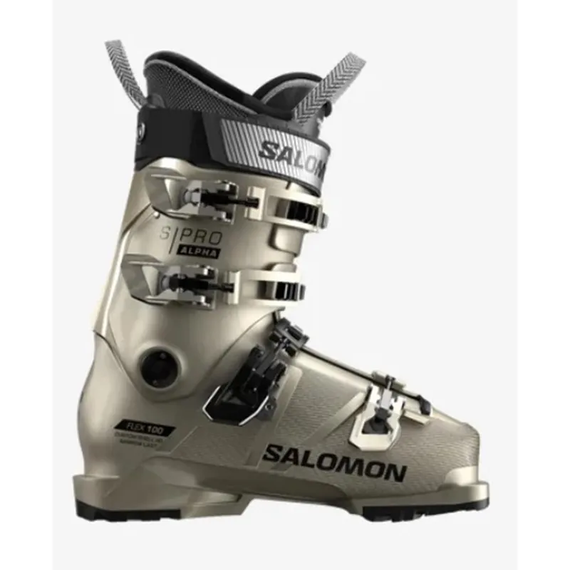 Günstig Salomon S pro Alpha 100 Pistenschuhe Damen Light Bronze Met. / Black-- MP: 26