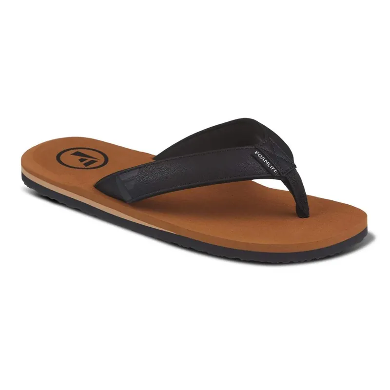 Zertifiziert FoamLife Seales Mens Flip Flops tan black-- Gr. UK: 8