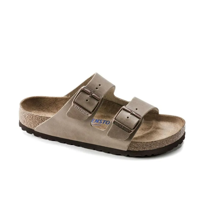 Ausverkauf Birkenstock Arizona Weichbettung Naturleder geölt schmal tabacco brown Unisex-- Gr.: 40