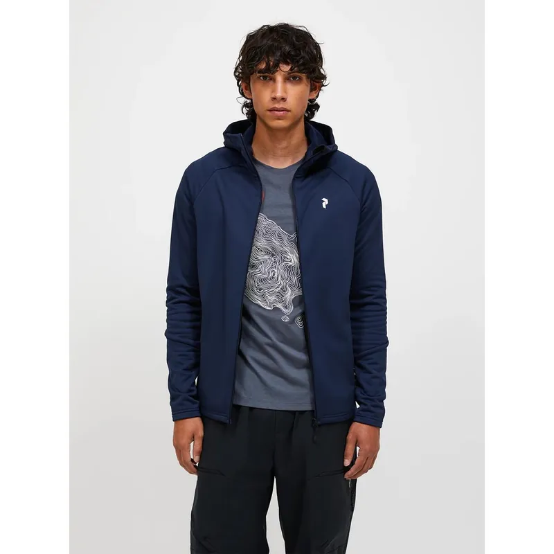 Geprüft Peak Performance Herren Rider Essentials Midlayer Zip Hood Blue Shadow-- Gr.: XL