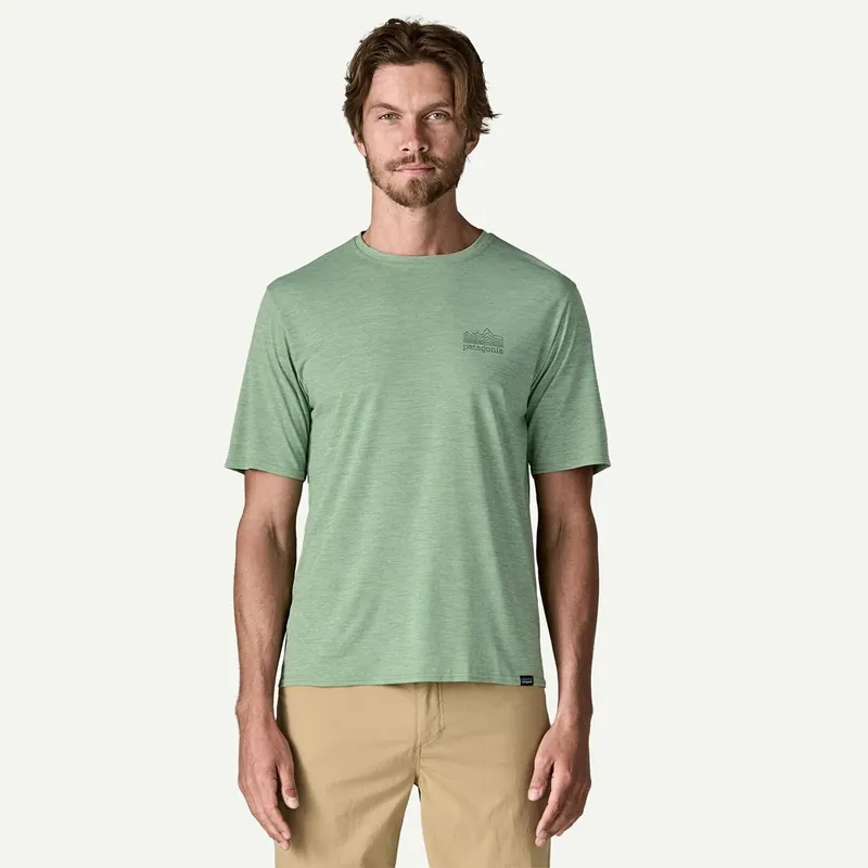Patagonia Herren Capilene Cool Daily Graphic Shirt Strataspire: Ellwood Green X-Dye-- Gr.: XL Preiswert