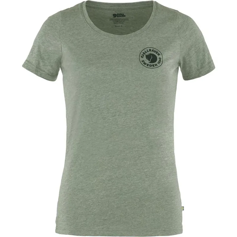 Fjäll Räven 1960 Logo T-Shirt W patina green-melange-- Gr.: L Versand Am Gleichen Tag