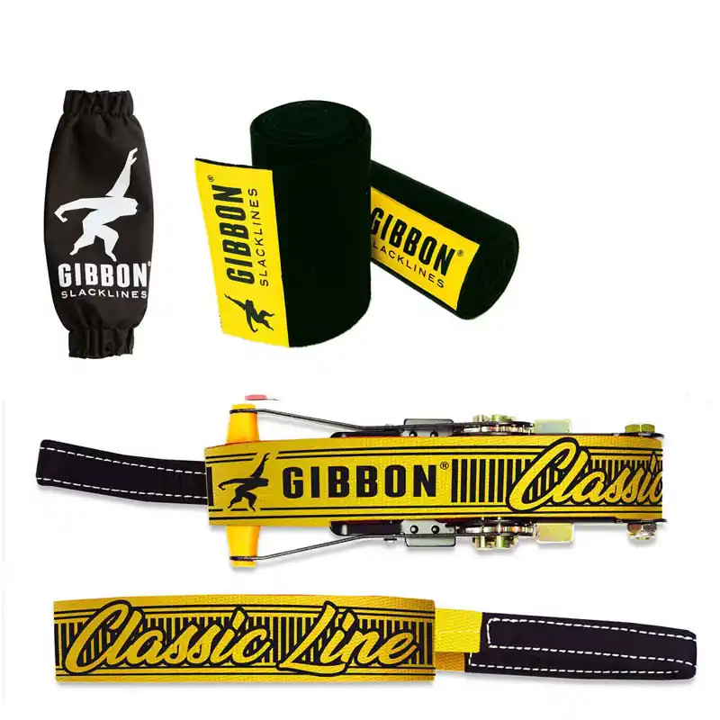 Gibbon Classic Line 15m Slackline Set mit Baumschutz Knallerangebot