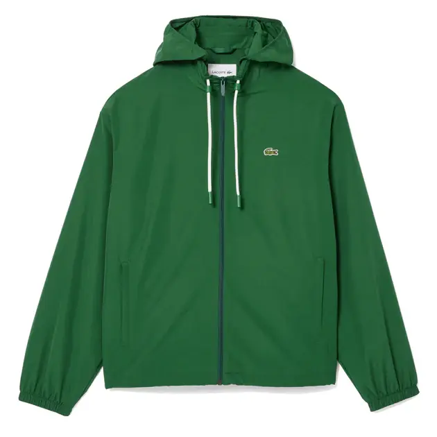 Lacoste Short Water-Resistant Sportsuit Jacket w/ Removable Hood Pine Green Top-Seller