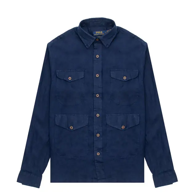 Neuheit Polo Ralph Lauren Classic Fit Linen Shirt Newport Navy