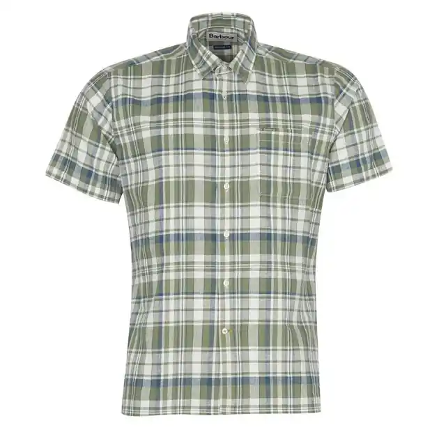Barbour Bodmin Short Sleeve Summer Shirt Olive Abverkauf