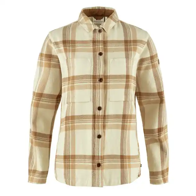 Sichere Zahlung Fjällräven Womens Singi Flannel Overshirt Chalk White / Dune Beige