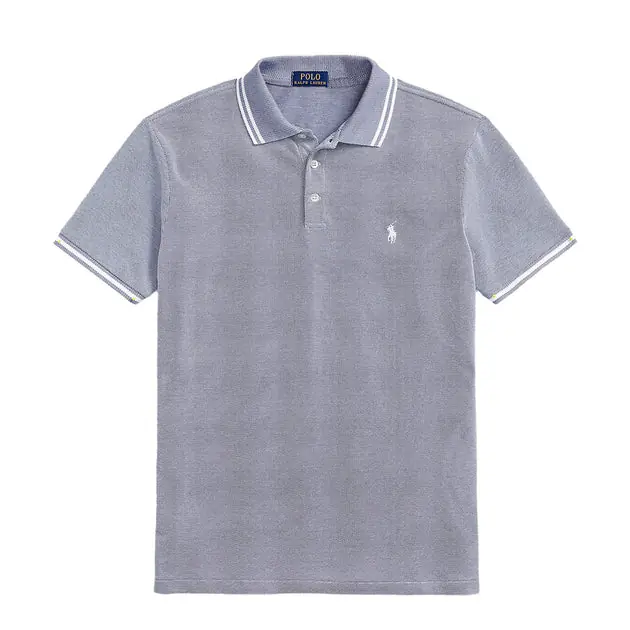 Billig Polo Ralph Lauren Custom Slim Fit Stretch Mesh Polo Shirt Old Royal / White