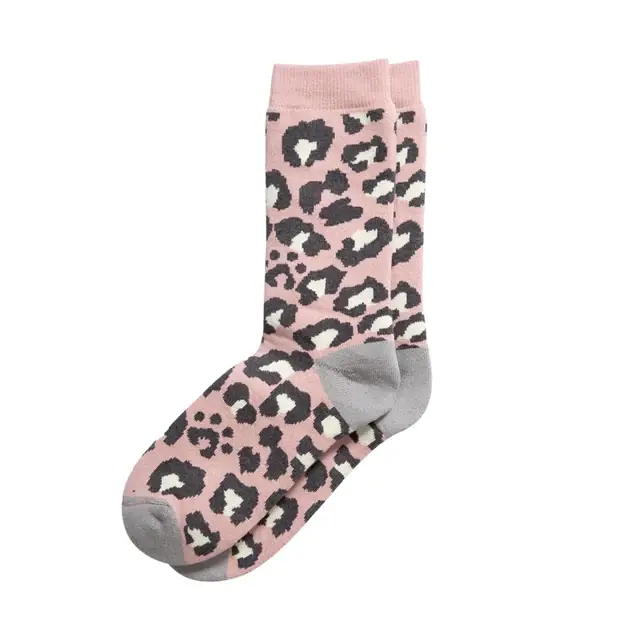 RoToTo Rototo Pile Leopard Crew Socks Pale Pink Kracherpreis