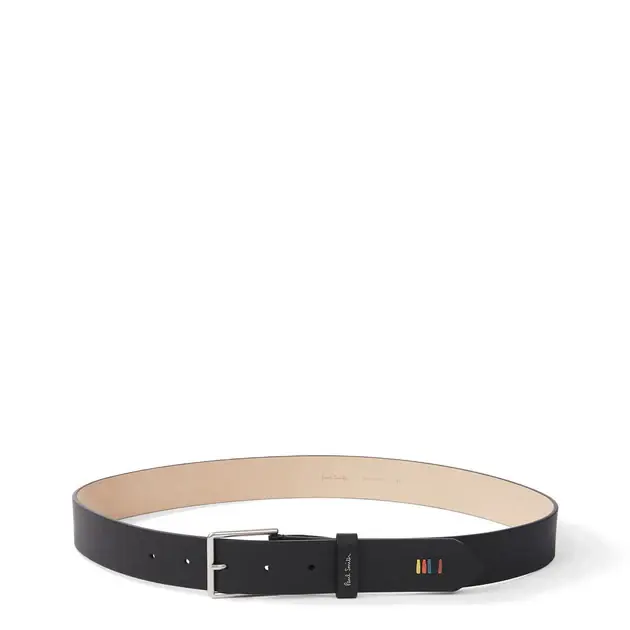 Paul Smith Leather Artist Stripe Stitch Belt Black Online Kaufen