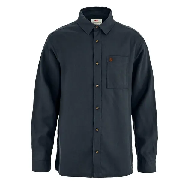 Abverkauf Fjällräven Ovik Relaxed Hemp Shirt LS Dark Navy