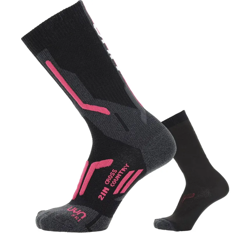 UYN Damen Skisocken CROSS COUNTRY black/pink Neu