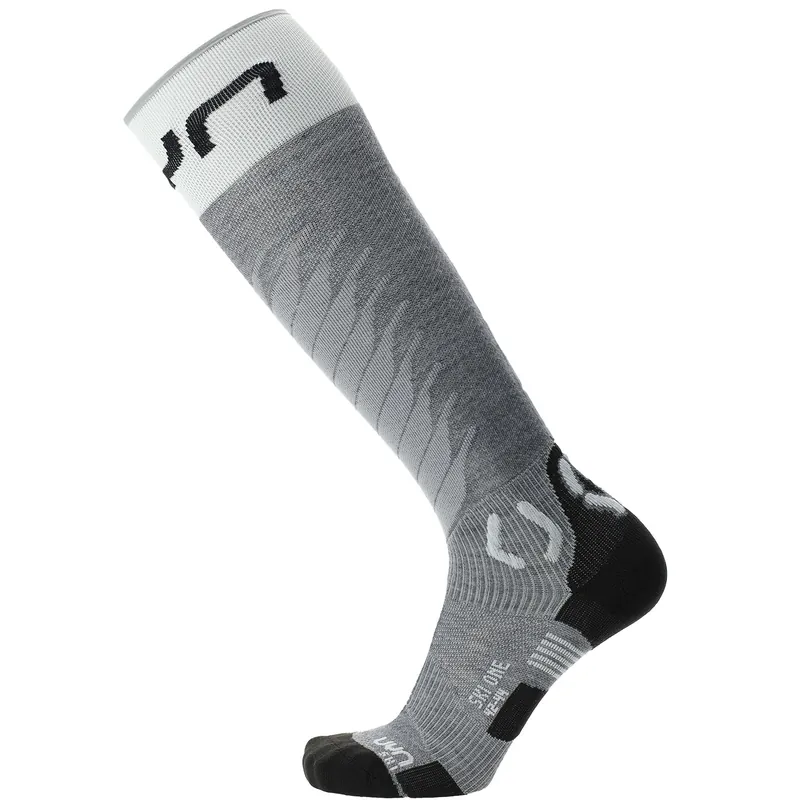 Markenprodukt UYN Damen Skisocken ONE MERINO grey melange/white